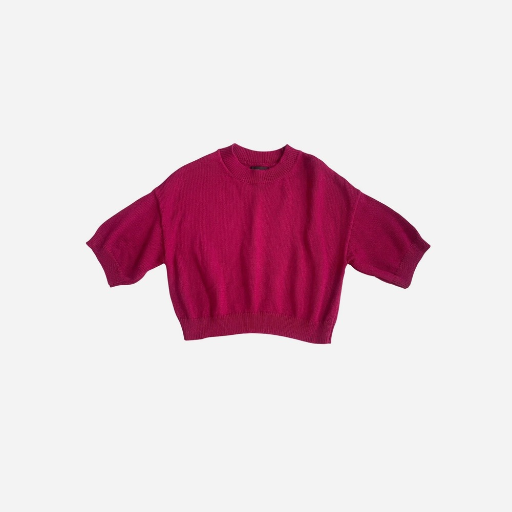 Purple Pink Cotton Short‎ Sleeve Crewneck Sweater size S by Banana Republic